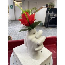 Hand-in-Hand Sculpture with Rose